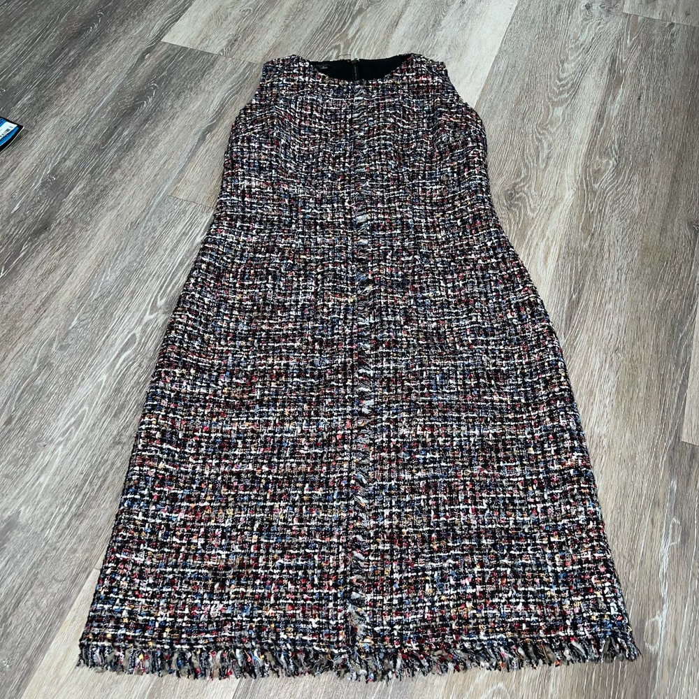 Talbots Tweed Sleeveless Dress multi-colored Size 2